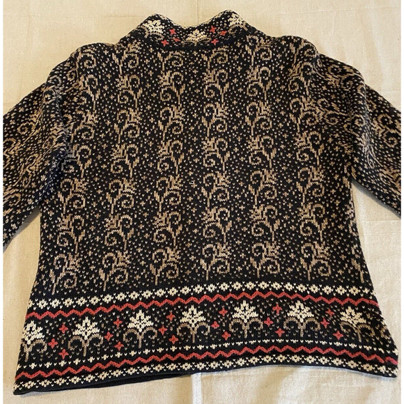 Nomadic Traders Sweater Womens Medium Fair Isle Cottage Core Zipping Cardigan - Picture 6 of 14